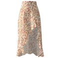 thumbnail image 4 of Wxolcjlv Womens Floral Print High Low Maxi Skirt Ruffle Slit Party Long Skirts, 4 of 5