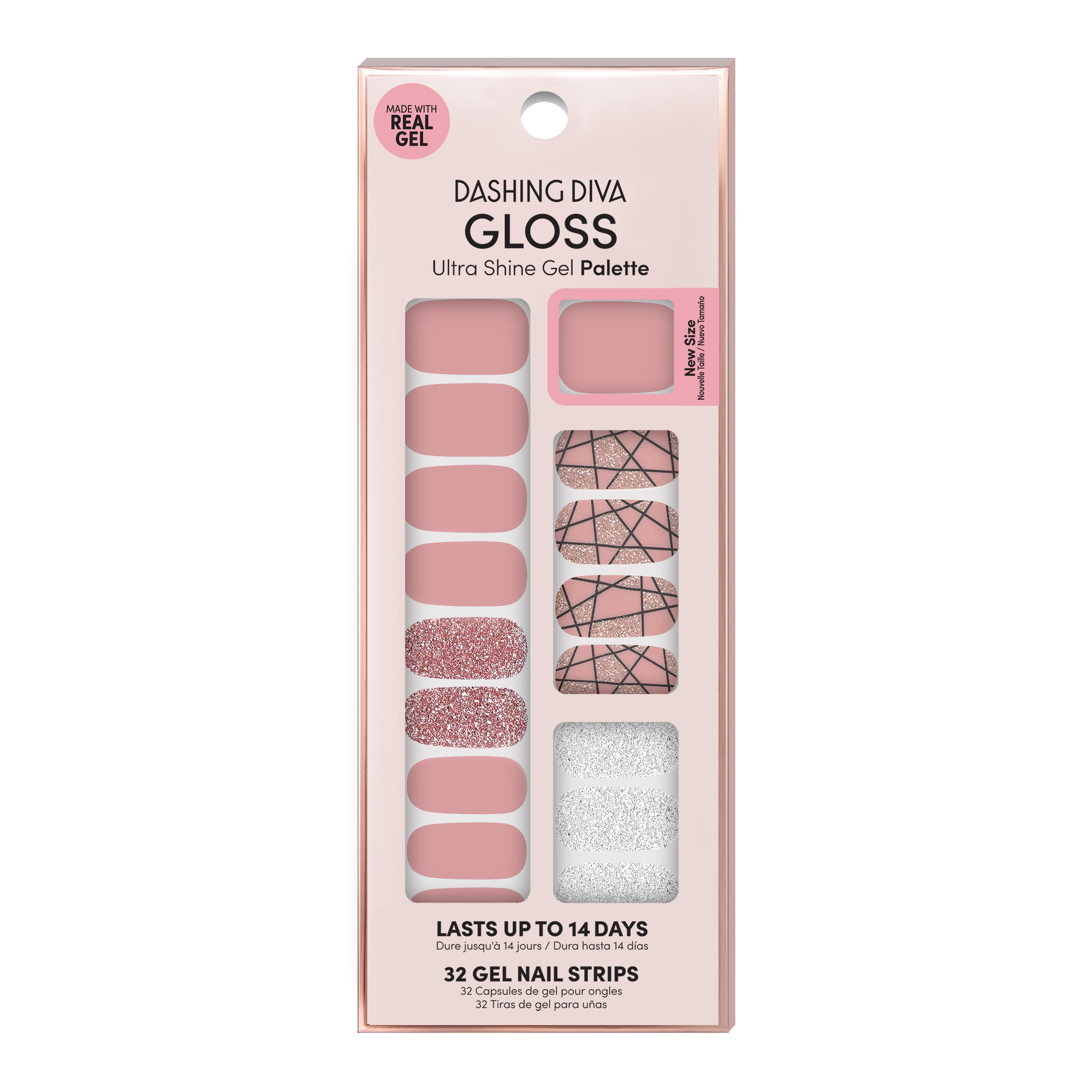 Dashing Diva GLOSS Ultra Shine Gel Palette, Rose Sparkle