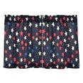 thumbnail image 7 of Yayeee Kitchen Curtains Tier Pair Light Filtering 27"x24" Rod Pocket Short Cafe Window Panel, Red Starry Pattern, 7 of 7