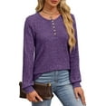 thumbnail image 2 of XIEERDUO Womens Sweaters Lightweight Henley Neck Button Up Long Sleeve Shirt Tops, 2 of 5