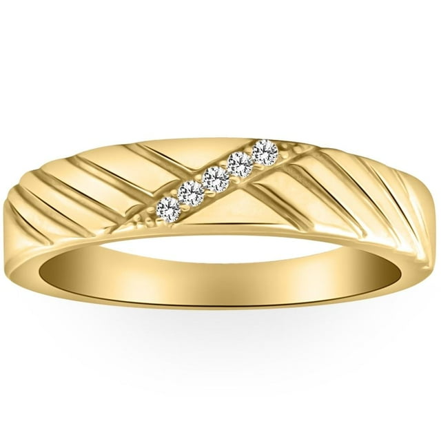 Bague de Mariage pour Homme en Or Jaune avec Diamant