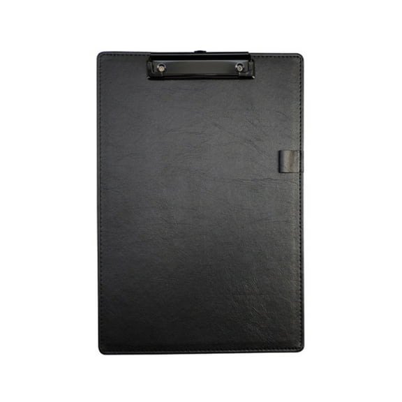 Yoetaun Clipboard Folder PU Leather File Paper Clip Board Writting Pad Folder Document Stationery PU Clipboard Padfolio Clip Black