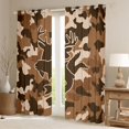 thumbnail image 2 of jejeloiu Jungle Animal Deer Black Out Curtains,Fishing And Hunting Curtains Pack of 2 (42x63 Each),Brown Camo Camouflage Bedroom Curtains For Adults,Super Cozy Room Decor, 2 of 6