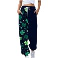 thumbnail image 1 of FAIWAD Womens St Patricks Day Sweatpants Shamrock Printed Sports Joggers Pant Girls Drawstring Waist Workout Running Pants with Pockets, 1 of 4