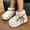Beige, variant on Mwjwdo Women's Fuzzy Ankle Boots, Plush Winter Bootie Slippers with Drawstring, Warm Faux Fur Lined Platform Boots for Indoor Outdoor White 40