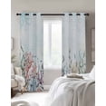 thumbnail image 4 of Blue Coral Coastal Blackout Curtains for Bedroom Living Room Darkening Curtains 84 Inch Length 2 Panels Set Ocean Starfish Nautical Botanical Window Curtain Window Treatment Grommet Drapes 52"x84", 4 of 9