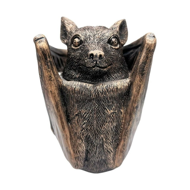Modern Home Decor, Halloween Bat Jewelry Box Gothic Style Trinket Box Bat Jewelry Storage Jar Resin Bat Statue Candy Sweet Canister for Halloween Decor
