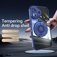 thumbnail image 3 of Allytechgroup iPhone 16 Plus Case with Tempered Glass Lens Protector, Ring Holder Kickstand Shockproof Drop Protection Scratch Resistant Anti-Yellow Clear Back Case Cover for Apple iPhone 16 Plus,Blue, 3 of 6