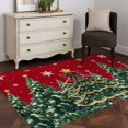 thumbnail image 3 of Red Christmas Area Rugs 2.7'x5', Washable Small Throw Rugs for Kitchen Bedroom, Snowflake Xmas Christmas Tree Indoor Outdoor Rug Non-Slip Low Pile Carpet Runner Reversible Floor Mats, 3 of 8