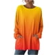 thumbnail image 5 of TaTaai Women‘s Casual Round Neck Gradient Long Sleeve Blouse With Pockets Loose Fit Solid Color T Shirts Soft Polyester Daily Holiday Travel Top Gift, 5 of 7