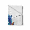 thumbnail image 2 of Modern Soft Flannel Fleece Throw Blanket, Ballerina Girl Posing White Outlined Art Ink Splashed Rainbow Color Art Design, Cozy Plush for Indoor and Outdoor Use, 70" x 90", Multicolor, by Ambesonne, 2 of 6
