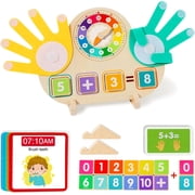 Flynow Toddler Learning Sensory Toys Preschool Educational Montessori Math Manipulatives Kid 1-5, Boy Girl Age 2 3 4 Year Old, Wood Finger Counting Tracing Board Birthday Christmas Holiday Gift