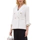 thumbnail image 4 of BLAZERS FORMAL DE DOBLE BOTÓN PARA MUJERES INSPIRE CHIC CON SOLAPA EN V Y MANGAS 3/4 2025 CHAQUETAS DE OFICINA M BLANCO, 4 of 5