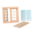 thumbnail image 2 of Ventana de casa de muñecas a escala 1/12, decoraciones para casa de muñecas, artesanía decorativa, muebles de casa de muñecas en miniatura para entusi, 2 of 9