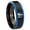 Black And Blue Step Edge, variant on Panda Concave Black Tungsten Men Ring 10MM