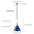 thumbnail image 4 of Henn&Hart 8" Blue/Polished Nickel Metal Pendant, 4 of 10