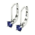 thumbnail image 2 of 14K Solid Gold Lever Back Stud Earrings for Women | 0.5 cttw Round Cut Simulated Tanzanite | White Gold, 2 of 5