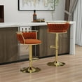 thumbnail image 5 of Lumibee Velvet Swivel Adjustable Bar Stools with Footrest Set of 2 Orange 2Set, 5 of 5