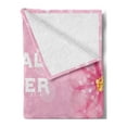 thumbnail image 2 of Bridal Shower Soft Flannel Fleece Throw Blanket, Wedding Theme Flowers with Abstract Petals and Dots Image, Cozy Plush for Indoor and Outdoor Use, 50" x 70", Hot Pink and Pale Pink, by Ambesonne, 2 of 5