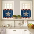 thumbnail image 2 of American Flag Kitchen Curtains,USA Fourth of July Independence Day Kitchen Valances Short Cafe Tier Curtains for Living Dining Room Decor Rod Pocket Window Drapes 24 Inch Length 2 Panels Set, 2 of 5