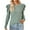 Green, variant on WREESH Womens Fashion Dressy Tops Solid Color Jacquards Round -Neck Long Sleeve Loose T-Shirt Pullover Navy