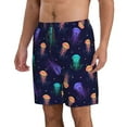 thumbnail image 2 of Kdxio Sea Jellyfish Pattern Mens Casual Shorts - Drawstring Summer Beach Sports Shorts for Men, 2 of 9
