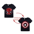 thumbnail image 2 of Ropa de verano para bebés, camisetas para niñas y niños, 1 Uds., gráfico de cambio de lentejuelas mágicas, camiseta informal de algodón Reversible a la moda, camisetas para niños Tee3T Gao Jinjia LED, 2 of 2