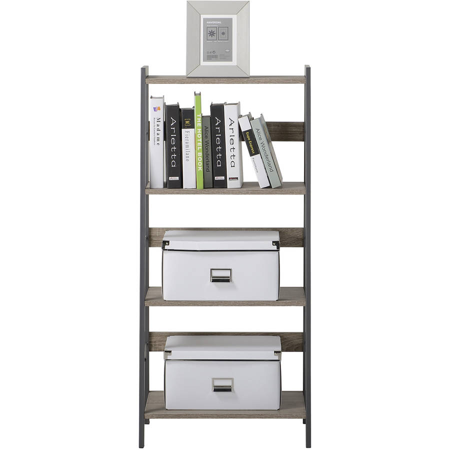Homestar 2-Piece Laptop Desk and 4-Shelf Bookcase Set, Reclaimed Wood