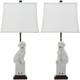 thumbnail image 4 of SAFAVIEH Foo Dog 28.5 in. H Solid Table Lamp, White, Set of 2, 4 of 7