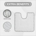 thumbnail image 6 of Better Trends 20" x 20" U-Shape Toilet Rug 100% Cotton Tufted Bathroom Rug, Contour Mat, Water Absorbent, Reversible, Machine Washable, (White) Lilly Crochet Collection, 6 of 7
