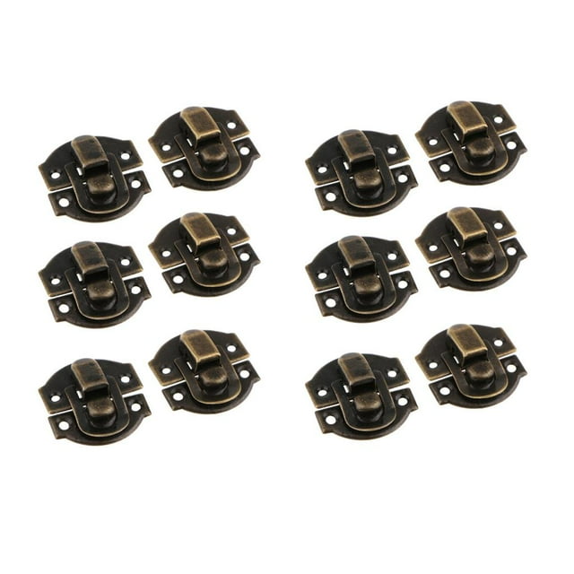 Rongfmy 12Pcs Buckle Wooden Craft Hardware Bronze