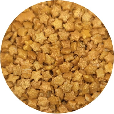 NCS Dark Gold Stars Edible Candy Sprinkles, 8 ounces - Great for cupcakes, cookies, cakes, cake pops, and party tables