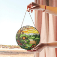 thumbnail image 4 of The Shire Stained Glass Suncatcher, Hobbit House Window Hanging Decor, 4 of 6