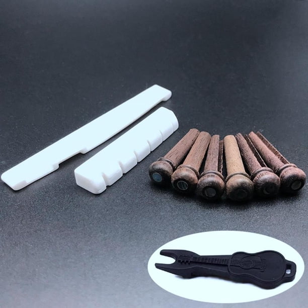 Acheter 1 jeu d'écrous de selle de guitare, pont fendu, pièces de cordes acoustiques Acheter 1 jeu d'écrous de selle de guitare, pont fendu, pièces de cordes acoustiques