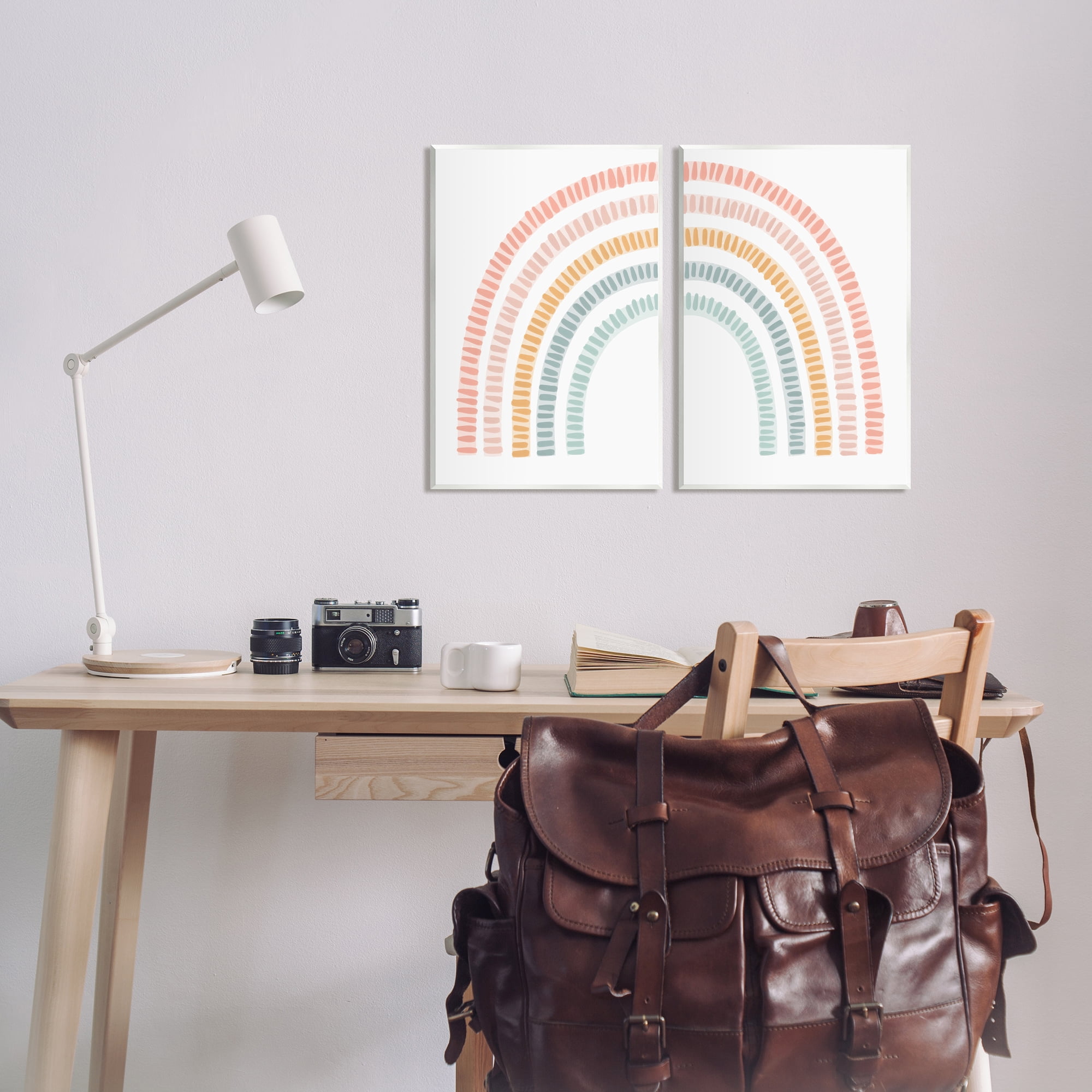 Stupell Industries Patterned Rainbow Arches Abstract Painting Unframed Art Print Wall Art, 13 x 19, Set of 2