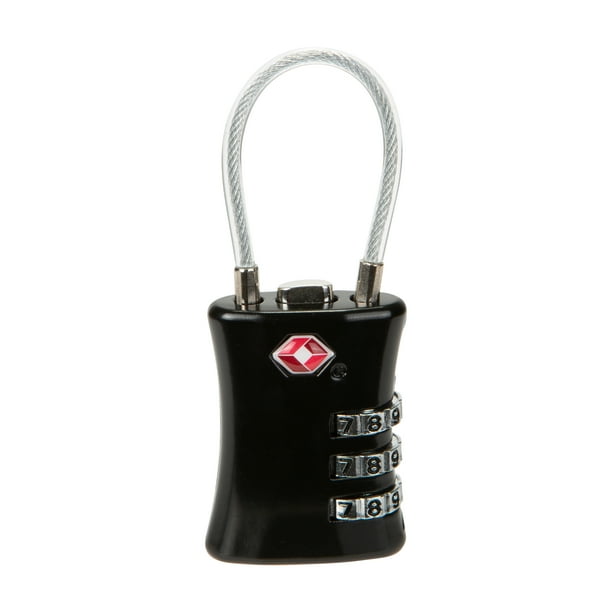 Protege Protege 3 Dial Travel Cable Lock Black