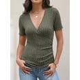 thumbnail image 3 of ANRABESS Womens Tops Short Sleeve V Neck Sexy Ribbed Knit Slim Fit Lightweight Sweater 2026 Summer Dressy Casual T-Shirts Small, 3 of 7