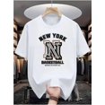 thumbnail image 1 of New York Basketball Men'S 100% Cotton T-Shirt, a Versatile Casual Base Layer, Comfortable Sports Top., Casual Sporty Tee, Summer Gifts, 1 of 6