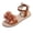 Womens Casual Shoes # Brown, variant on Womens Sandals Summer Open Toe Flat Ankle Strap Chic Faux Pearl Ball Decor Large Fabric Ruffle Flower Applique Slip On Casual Beach Resort Vacation Party Footwear