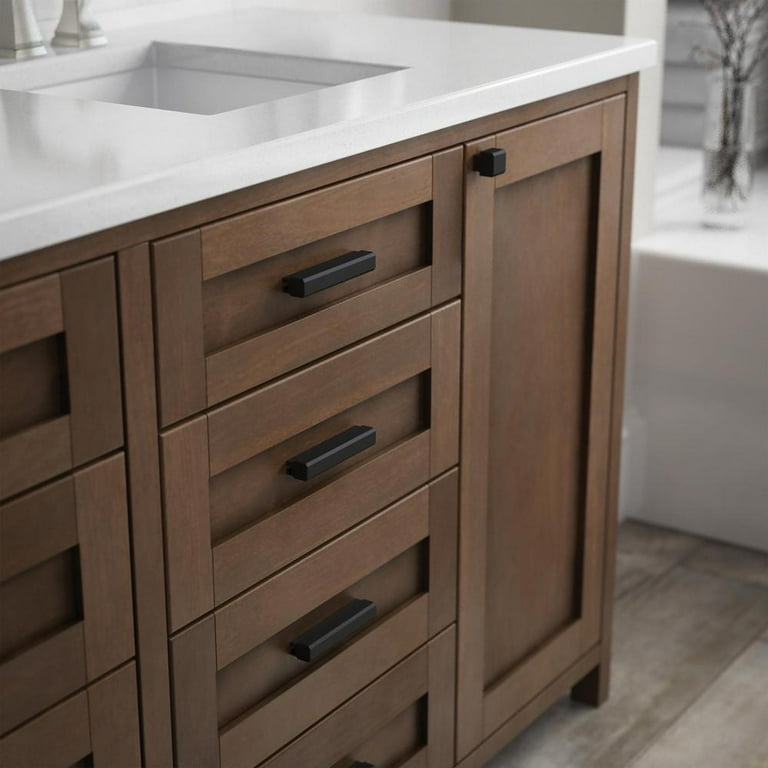 Tapered Edge 1 in. to 4 in. (25 mm to 102 mm) Matte Black Adjustable Drawer Pull Tapered Edge 1 in. to 4 in. (25 mm to 102 mm) Matte Black Adjustable Drawer Pull