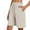 Beige, variant on Simua Womens Bermuda Shorts Casual Cotton Linen Wide Leg Medium Elastic Waist Drawstring Solid Color Shorts with Pockets
