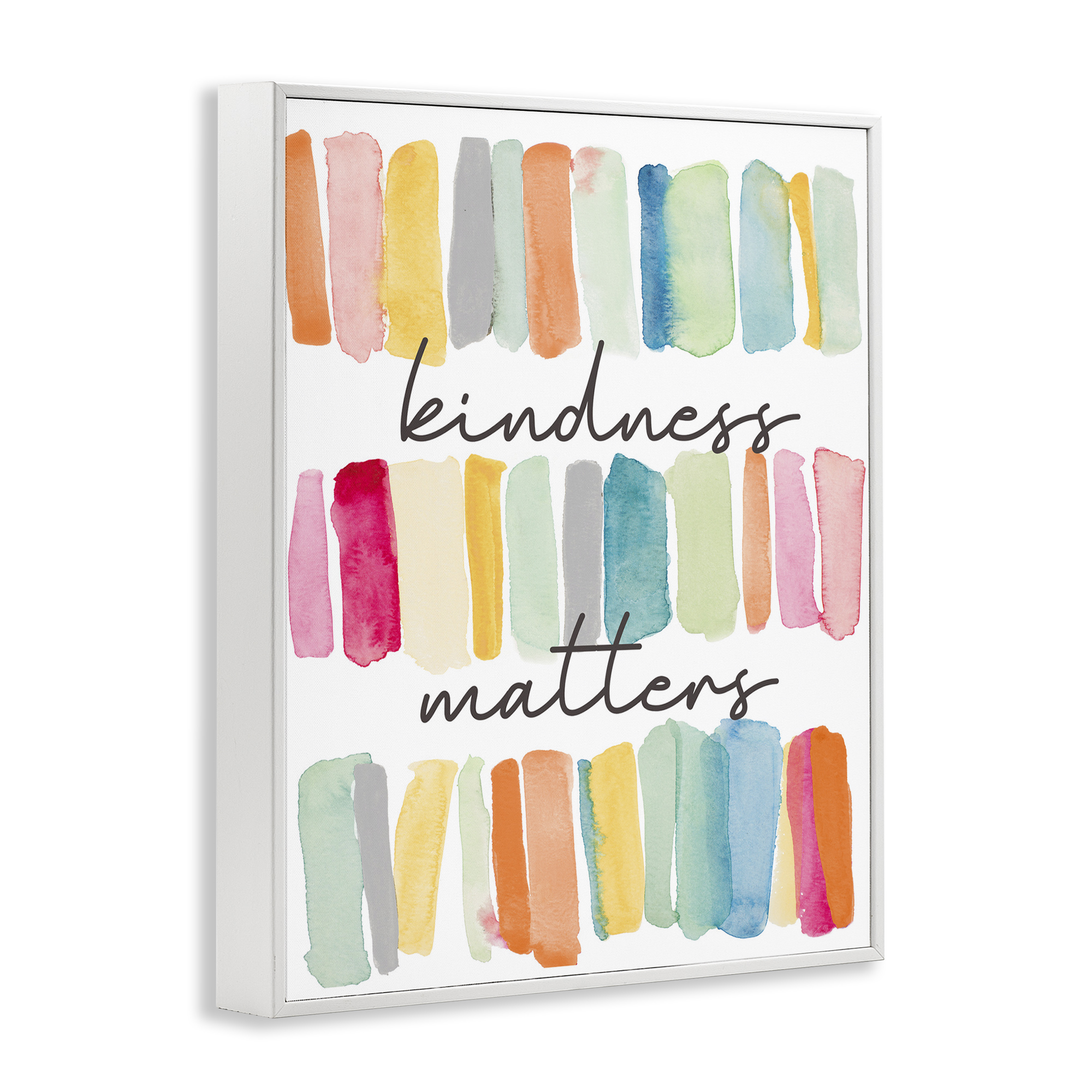 Stupell Industries Kindness Matters Phrase Typography Painting White Framed Art Print Wall Art, 16 x 20