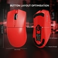 thumbnail image 3 of ATTACK SHARK X1 Gaming Mouse with Magnetic Charging Dock, PixArt PAW3395PRO Gaming Sensor, 40000DPI, BT/2.4G Wireless/Wired, 49g SUPERLIGHT Mouse, 100M Optical Microswitches for PC/Xbox/PS/Mac -Red, 3 of 9
