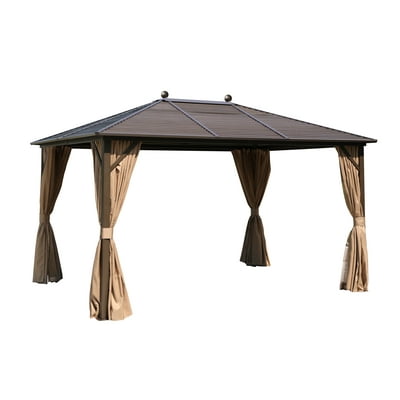 Buy Erommy Outdoor Gazebo Canopy Curtains Galvanized Steel Hardtop Aluminum Furniture Party Tent With Netting For Garden