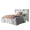White, variant on Frostbloom Full Size White Velvet Bed Frame with Wingback Headboard & USB/Type-C Charging Ports