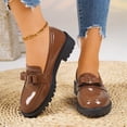 thumbnail image 5 of Willtoo Women's Chunky Heel Loafers Fashion Metal Buckle Comfort Round Toe Anti-Slip Lug Sole Platform Slip On Loafers Casual Work Business Dress Shoes, 5 of 5
