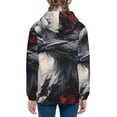 thumbnail image 6 of Pofeuu Red Black Ink Style Bald Eagle Print Teenage Zipper Hoodie Sweatshirts Hooded Casual Jackets With Pocket For Boys Girls-Medium, 6 of 6