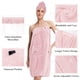 thumbnail image 4 of Toalla Robe PJGGZ para mujer, ajustable, talla S/M, rosa claro, 4 of 5