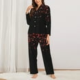 thumbnail image 3 of Kll Red Glitter1 Print Women'S Long Sleeve Pajamas With Pants Sleepwear Loungewear 2 Set-X-Large, 3 of 9