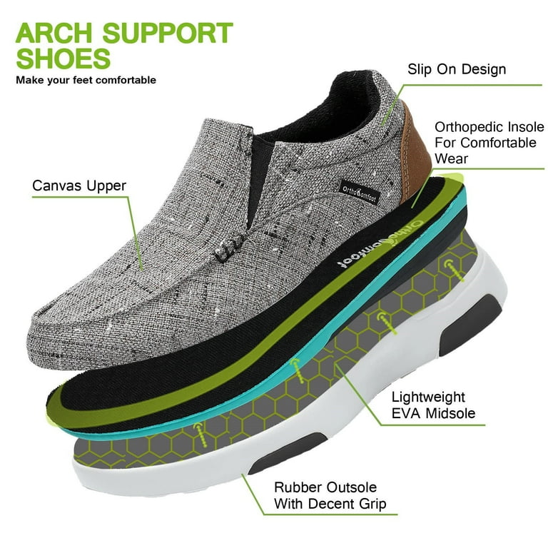 OrthoComfoot Women Slip On Shoes with Arch Support, Plantar